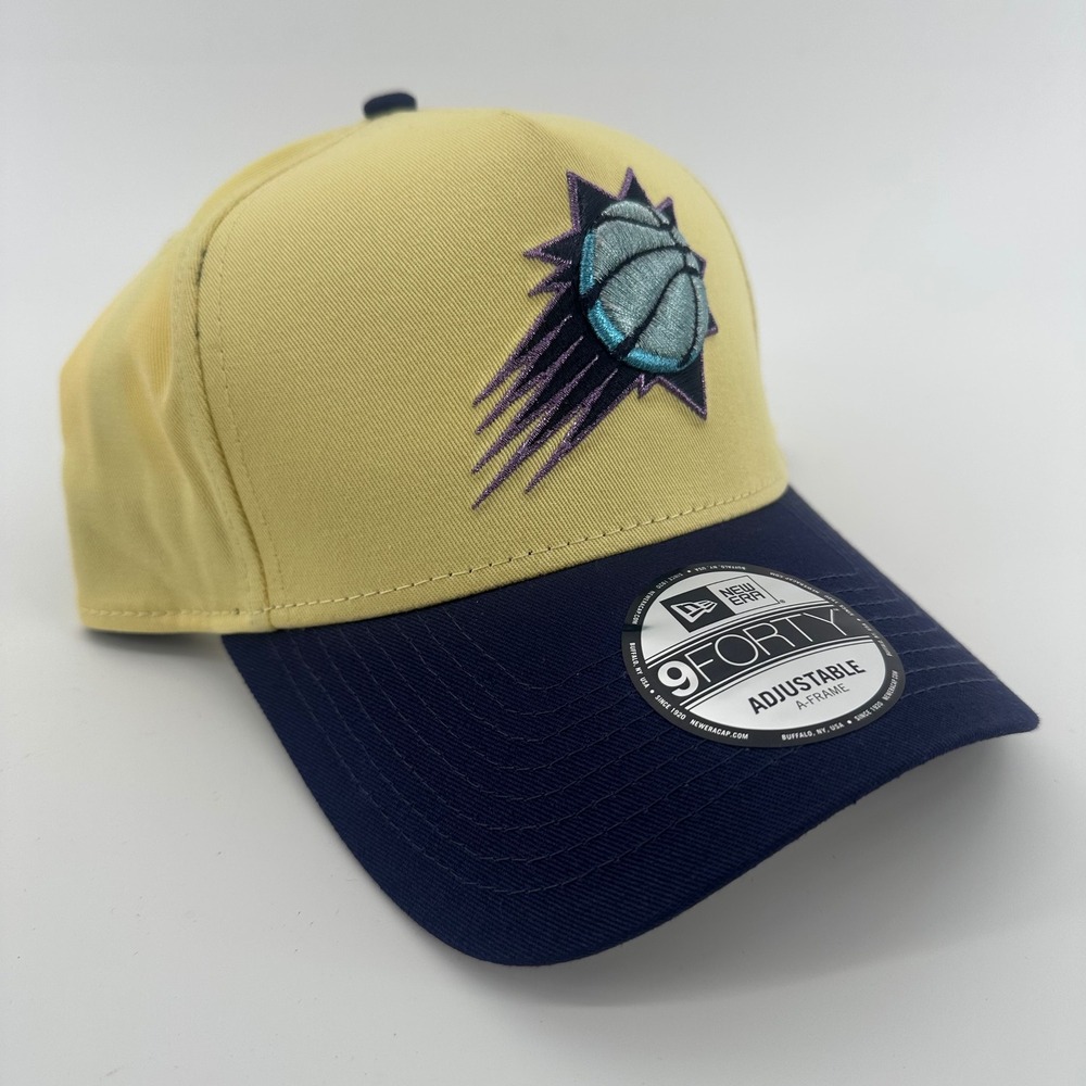 Phoenix Suns Hat Cap New Era 9Forty NBA Adjustable A Frame Hat Cap Yellow Navy